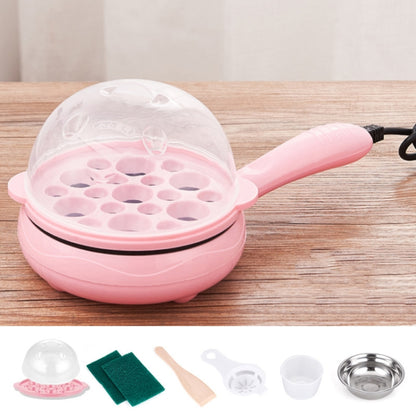 350W Electric Egg Omelette Cooker Frying Pan Steamer Cooker,EU Plug,Style: Single Layer Set Pink by bashfashion