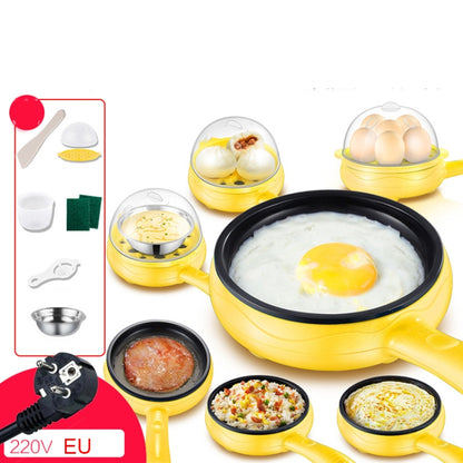 350W Electric Egg Omelette Cooker Frying Pan Steamer Cooker,EU Plug,Style: Single Layer Set Pink by bashfashion