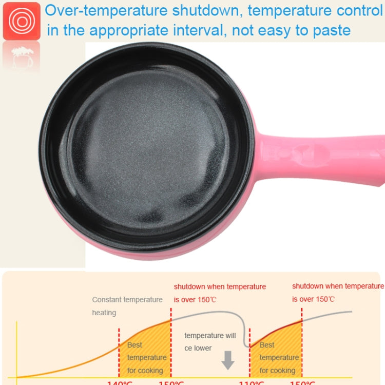 350W Electric Egg Omelette Cooker Frying Pan Steamer Cooker,EU Plug,Style: Pan+Wood Shovel Pink by bashfashion