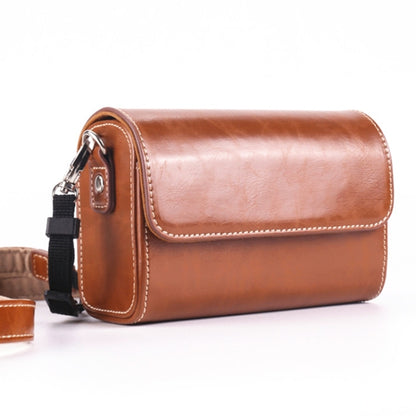 For Canon G7X3 / G5X2 / Sony ZV1RX1007 / RICOH GR3 Camera Leather Case(Light Brown) by bashfashion