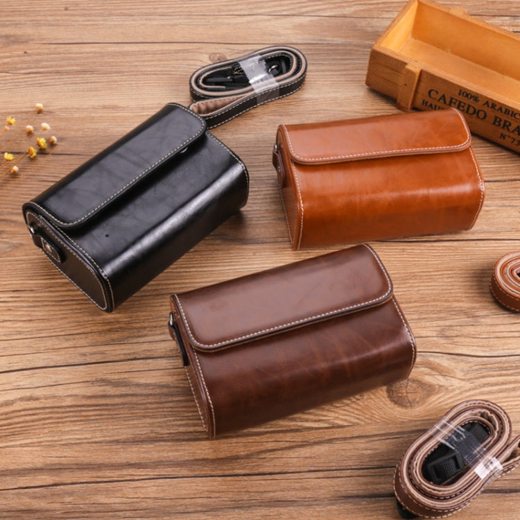 For Canon G7X3 / G5X2 / Sony ZV1RX1007 / RICOH GR3 Camera Leather Case(Light Brown) by bashfashion