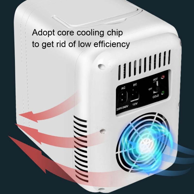 4L 45W Home Car Dual Purpose Refrigerator With Touch Light Makeup Mirror,CN Plug(White) by bashfashion