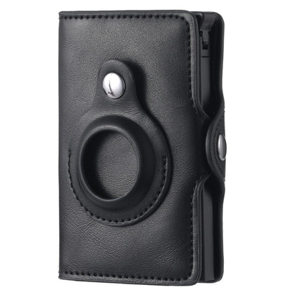 FY2108 Tracker Wallet Metal Card Holder for AirTag, Style: Crazy Horse (Black) by bashfashion