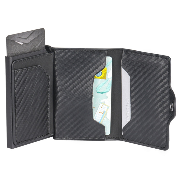 FY2108 Tracker Wallet Metal Card Holder for AirTag, Style: Crazy Horse (Black) by bashfashion