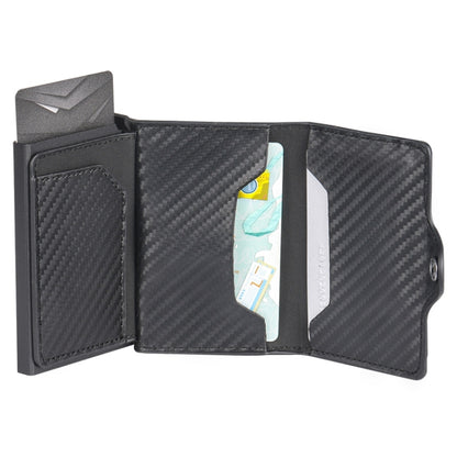 FY2108 Tracker Wallet Metal Card Holder for AirTag, Style: Crazy Horse (Black) by bashfashion