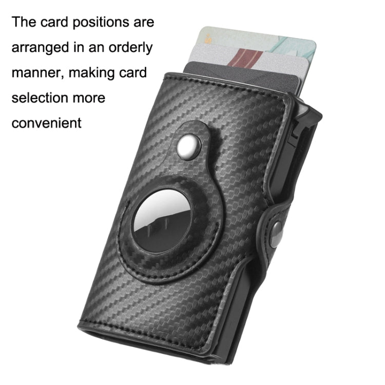 FY2108 Tracker Wallet Metal Card Holder for AirTag, Style: Crazy Horse (Black) by bashfashion