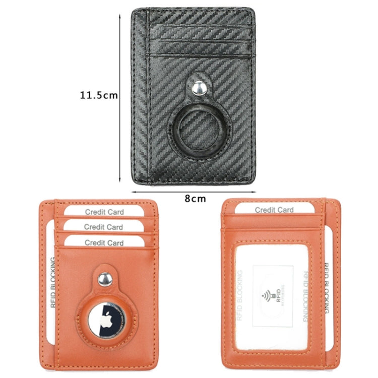 TQ-319 Anti-Theft Anti-Lost Tracker Leather Card Holder For AirTag, Style: Leather Flat Pattern (Black) by bashfashion