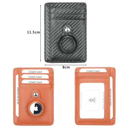 TQ-319 Anti-Theft Anti-Lost Tracker Leather Card Holder For AirTag, Style: Leather Flat Pattern (Black) by bashfashion