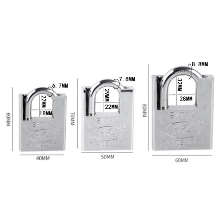 SIX-CYCLE Half-packed Blade Locks Anti-pick Locks, Size: 40mm(Independent Lock With 4 Keys) by bashfashion