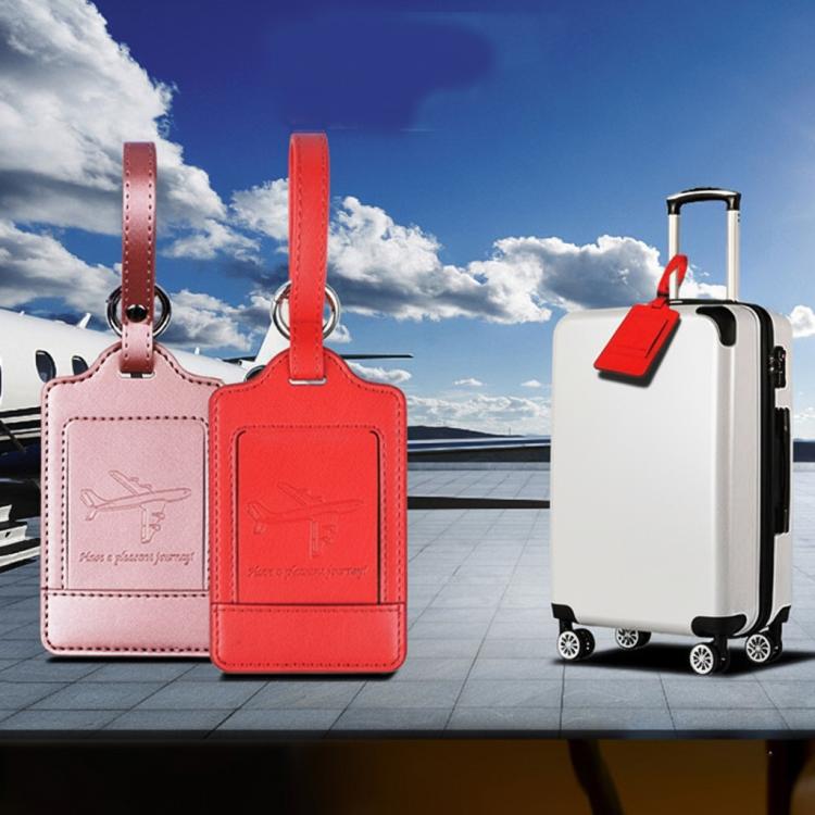 PU Leather Luggage Tag Multifunctional Suitcase Identification Tag(Red) by bashfashion