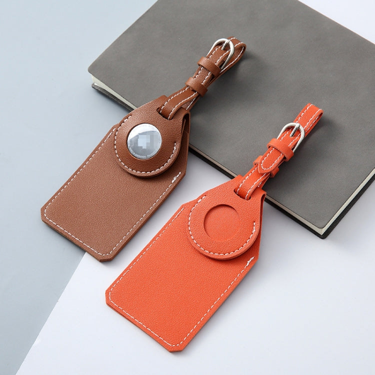 PU Anti-Lost Luggage Tag Tracker Cover for AirTag(Orange) by bashfashion