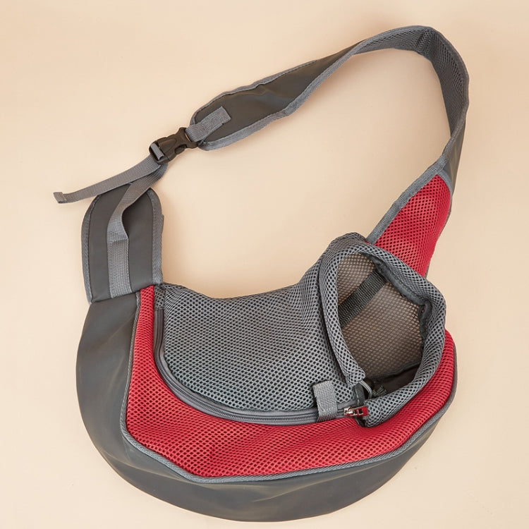 Pet Bag Widened Shoulder Strap Breathable Messenger Cat Bag,Size: Large(Red) by bashfashion