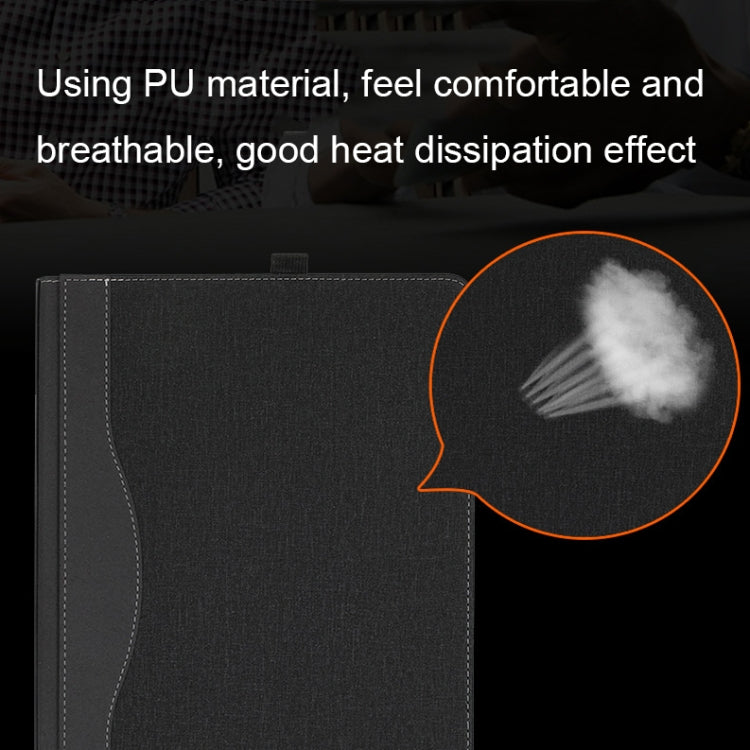 Leather All-inclusive Anti-drop Protective Case For Microsoft Surface Laptop Studio(Cotton Cloth Texture-Black) by bashfashion