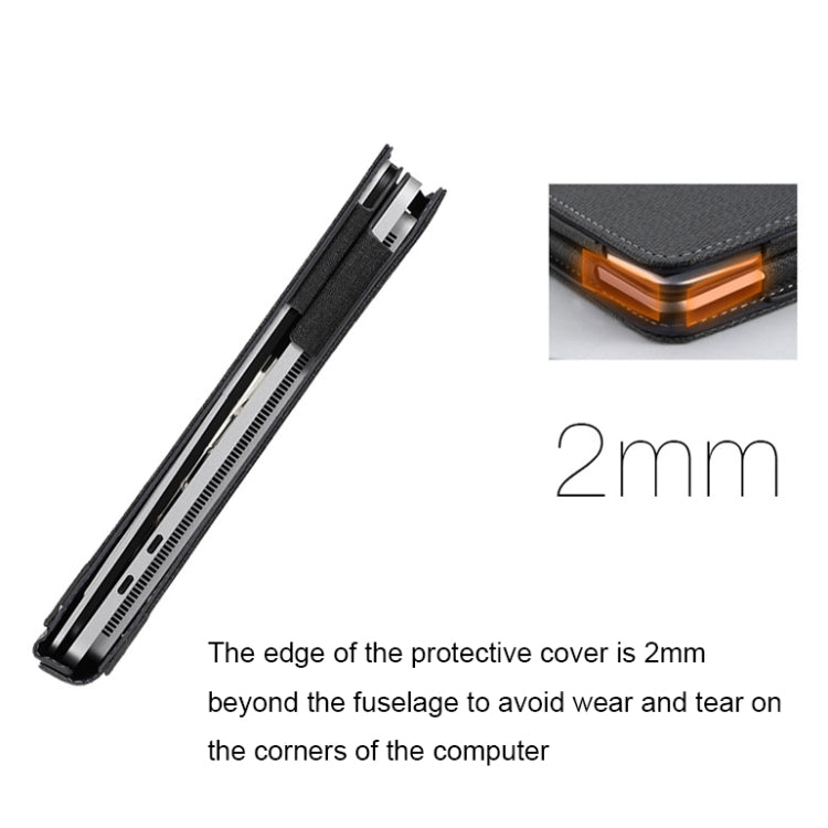 Laptop All-inclusive Anti-drop Protective Case For Microsoft Surface Laptop Studio(Vegan Leather-Dark Green) by bashfashion