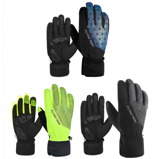 FLYING TERN 315 Thicken Cycling Windproof Warm Touch Screen Gloves, Size: XL(Fluorescent Green) by FLYING TERN