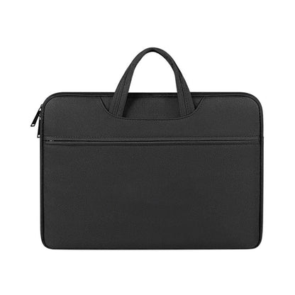 ST01 Large-Capacity Waterproof Shock-Absorbing Laptop Handbag, Size: 14.1-15.4 inches(Mysterious Black) by bashfashion