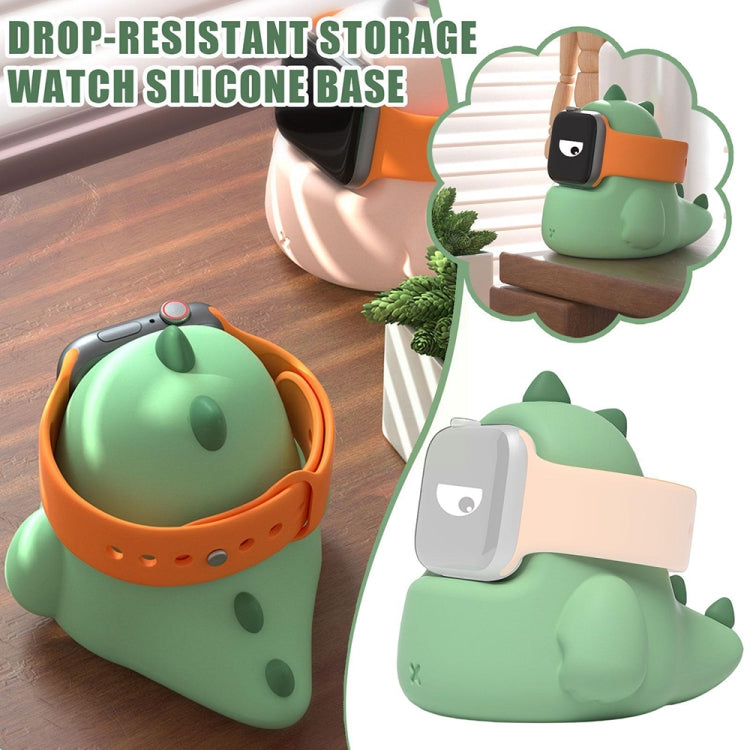 2 PCS H003 Cute Dinosaur Shaped Silicone Charging Stand without Watch For Apple Watch(Black) by bashfashion
