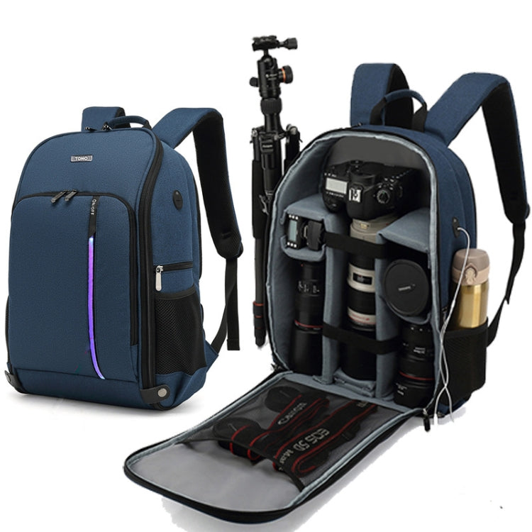 TONO LED Light SLR Digital Camera Backpack With USB Port(Grey) by TONO