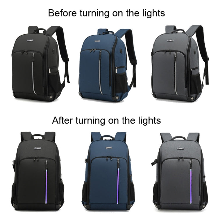 TONO LED Light SLR Digital Camera Backpack With USB Port(Blue) by TONO