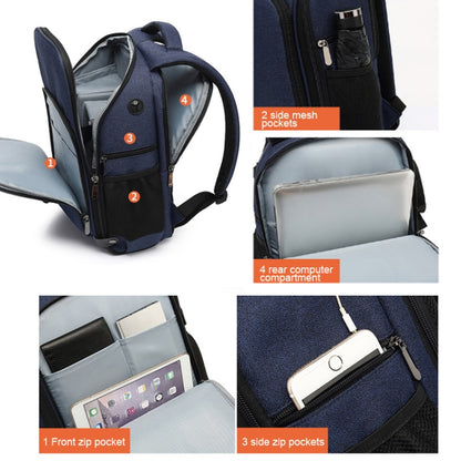 Cationic SLR Backpack Waterproof Photography Backpack with Headphone Cable Hole(Blue) by bashfashion