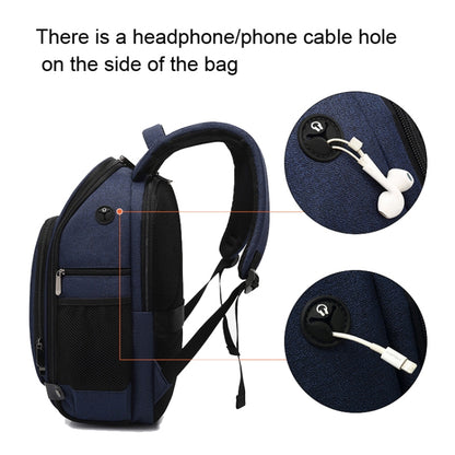 Cationic SLR Backpack Waterproof Photography Backpack with Headphone Cable Hole(Black) by bashfashion