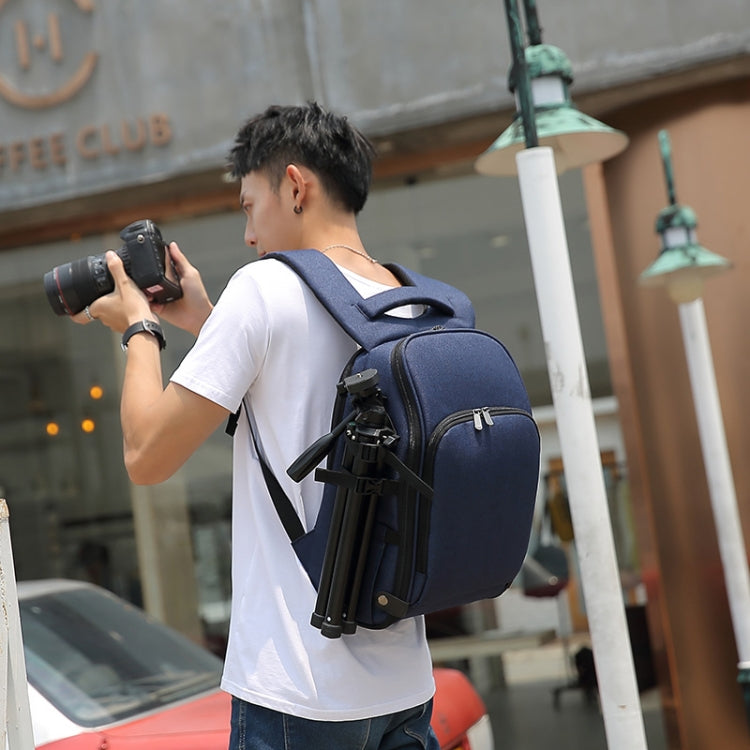Cationic SLR Backpack Waterproof Photography Backpack with Headphone Cable Hole(Black) by bashfashion