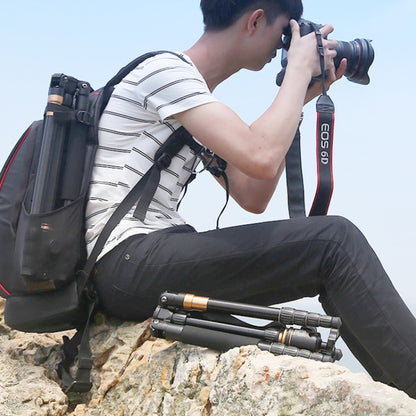 QingZhuangShiDai Q666 Portable Travel SLR Camera Aluminum Magnesium Alloy Tripod(Black) by QingZhuangShiDai