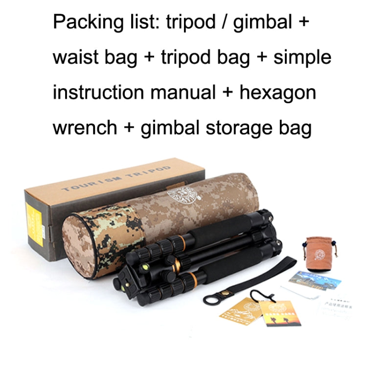 QingZhuangShiDai Q666 Portable Travel SLR Camera Aluminum Magnesium Alloy Tripod(Black) by QingZhuangShiDai