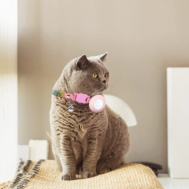 Rhinestone Pet Collar with Bell for Airtag Tracker Case(White Diamond Black) by bashfashion