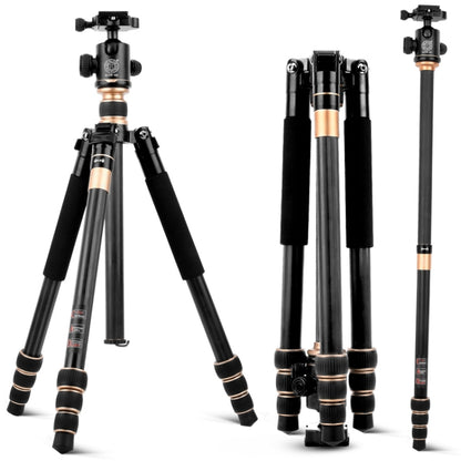 QingZhuangShiDai Q222C SLR Camera Carbon Fiber Portable Travel Tripod(Black) by QingZhuangShiDai