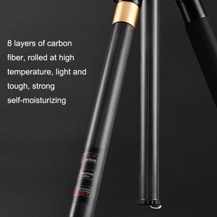QingZhuangShiDai Q222C SLR Camera Carbon Fiber Portable Travel Tripod(Black) by QingZhuangShiDai