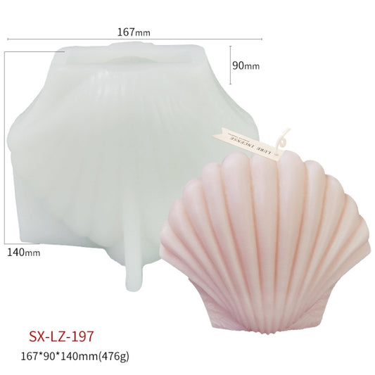 Scallop DIY Scented Candle Silicone Mold, Specification: LZ-197 by bashfashion