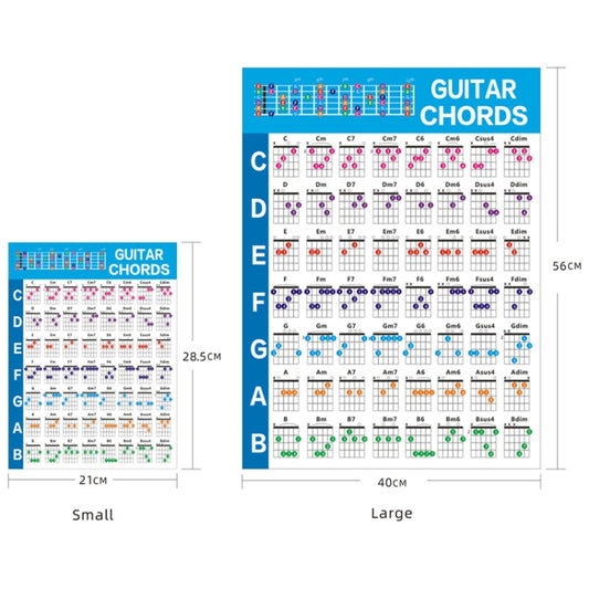 G625 Paper Chord Score Guitar Chord Fingering Exercise Chart(Small) by bashfashion