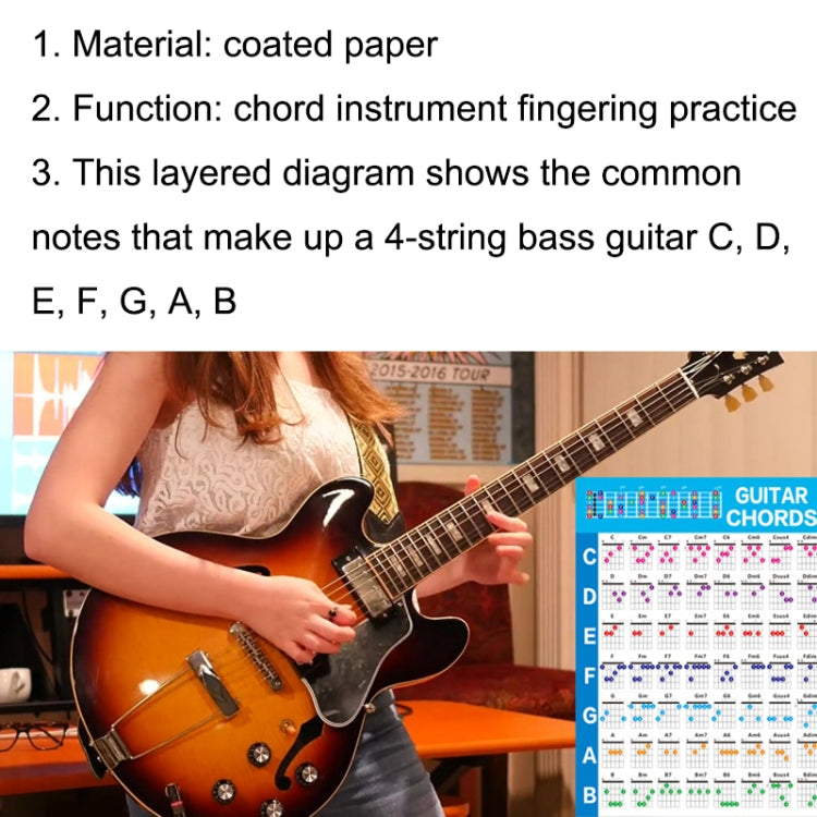 G625 Paper Chord Score Guitar Chord Fingering Exercise Chart(Large) by bashfashion