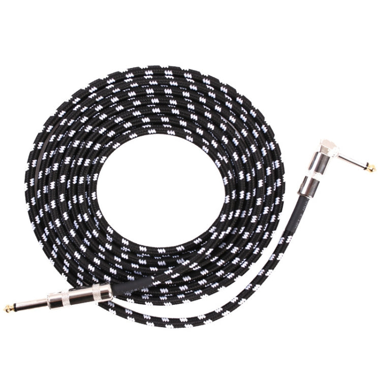 Guitar Connection Wire Folk Bass Performance Noise Reduction Elbow Audio Guitar Wire, Size: 6m(Black White) by bashfashion