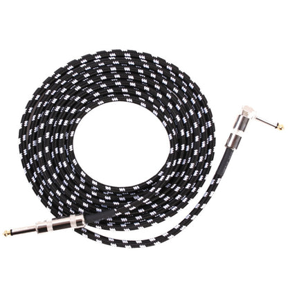 Guitar Connection Wire Folk Bass Performance Noise Reduction Elbow Audio Guitar Wire, Size: 6m(Black White) by bashfashion