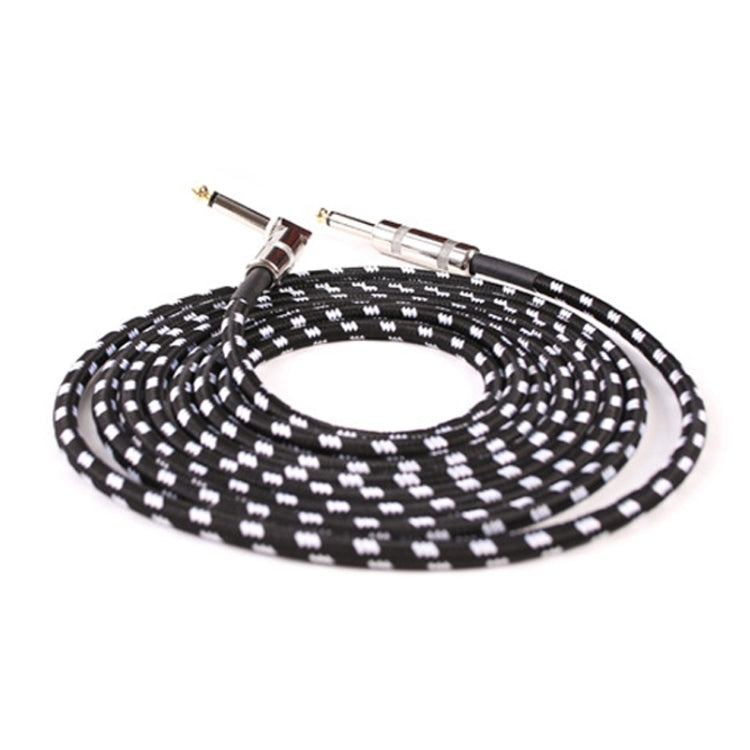 Guitar Connection Wire Folk Bass Performance Noise Reduction Elbow Audio Guitar Wire, Size: 6m(Black White) by bashfashion