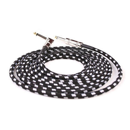 Guitar Connection Wire Folk Bass Performance Noise Reduction Elbow Audio Guitar Wire, Size: 6m(Black White) by bashfashion