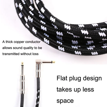 Guitar Connection Wire Folk Bass Performance Noise Reduction Elbow Audio Guitar Wire, Size: 6m(Black White) by bashfashion