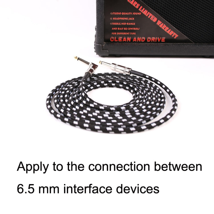 Guitar Connection Wire Folk Bass Performance Noise Reduction Elbow Audio Guitar Wire, Size: 6m(Black White) by bashfashion