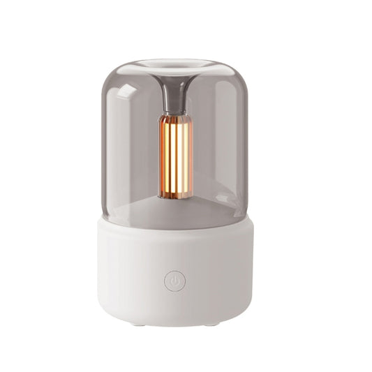 120ML Simulated Candlelight Aroma Diffuser USB Home Atmosphere Night Light Humidifier(Beige) by bashfashion