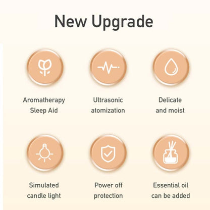 120ML Simulated Candlelight Aroma Diffuser USB Home Atmosphere Night Light Humidifier(Beige) by bashfashion