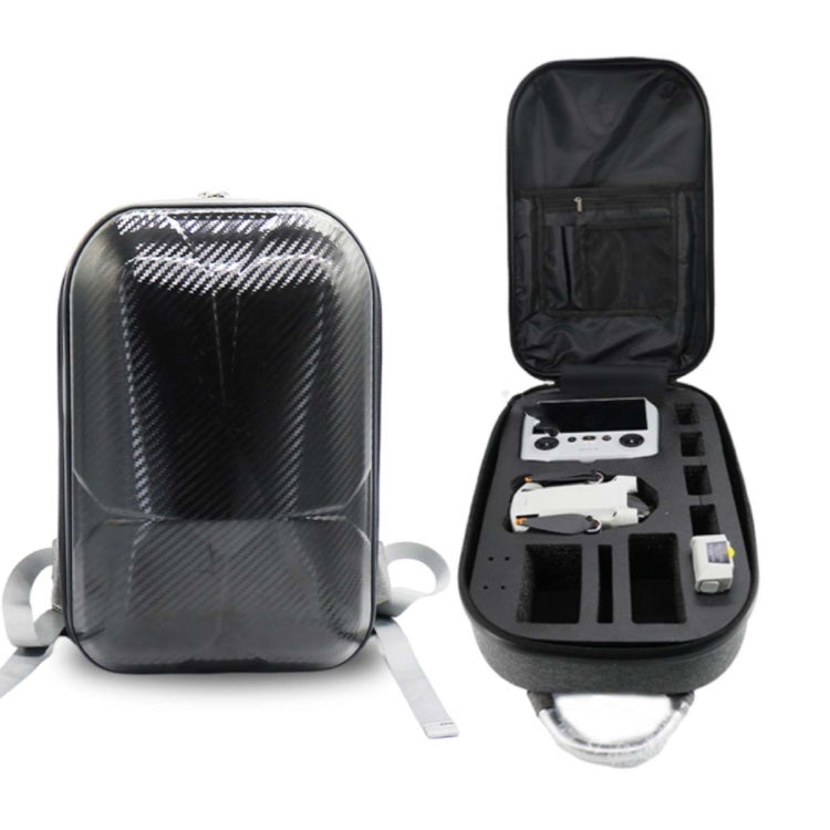 Hard Shell PC Carbon Fiber Backpack for DJI Mini 3 Pro Drone(Dark Grey) by bashfashion