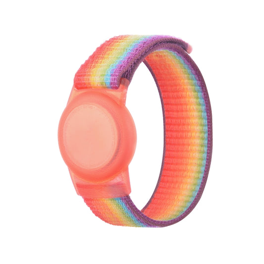 170mm For AirTag Tracker Child Adult Nylon Strap Wristband Protective Case (Rainbow) by bashfashion