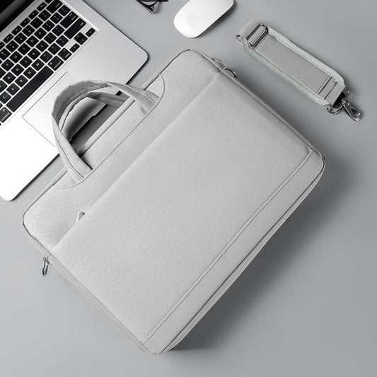 Airbag Thickened Laptop Portable Messenger Bag, Size: 15.6-16.1 inches(Light Gray) by bashfashion