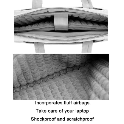 Airbag Thickened Laptop Portable Messenger Bag, Size: 15.6-16.1 inches(Light Gray) by bashfashion