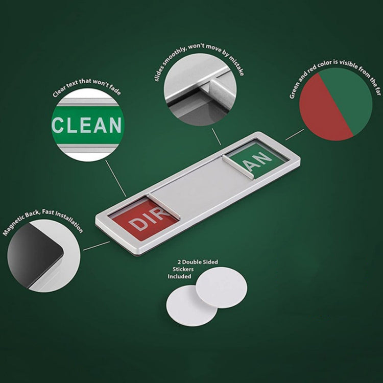 Dishwasher Magnet Clean Dirty Sign 2 Double-Sided Dishwasher Magnet Cover(Black) by bashfashion