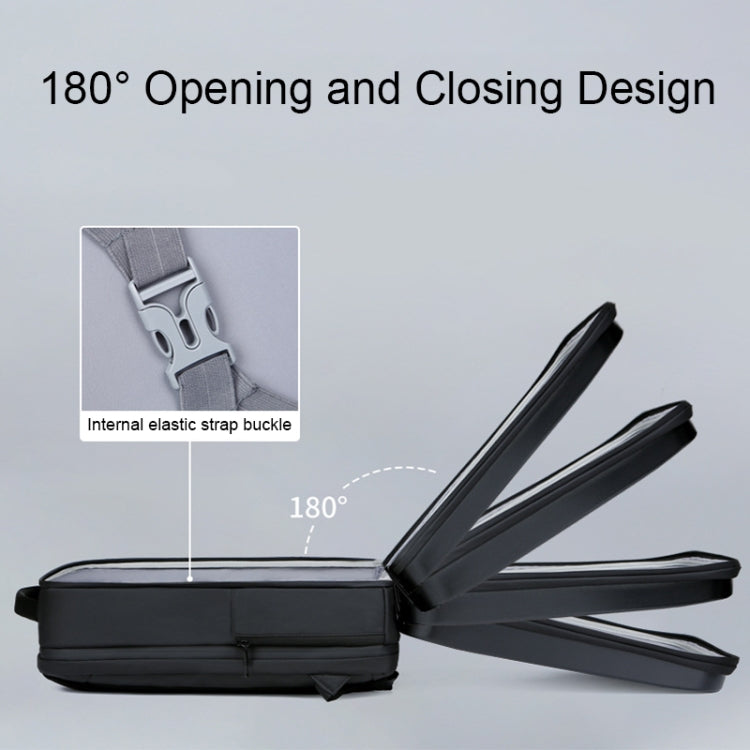 160 Large Capacity ABS Waterproof Laptop Backpack with USB Charging Port(Black) by bashfashion