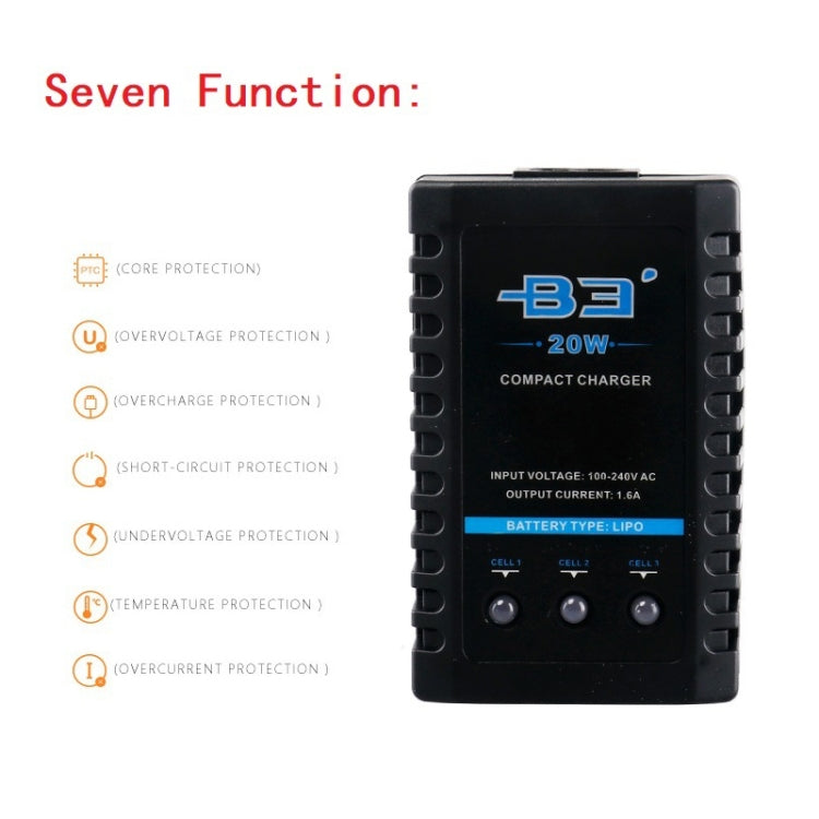 B3 20W Model Fixed Wing Drone Lithium Battery Charger(US Plug) by bashfashion