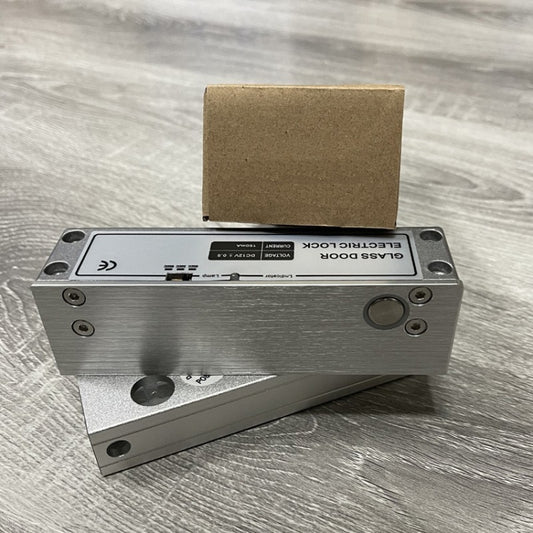 Top And Bottom Frameless Glass Door Aluminum Alloy Electric Mortise Lock(Left) by bashfashion